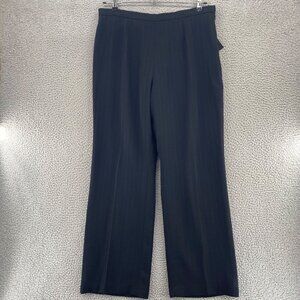 Le Suit Pants Womens 18 Plus Black Red Pinstripe Wide Leg Office Work Career NWT